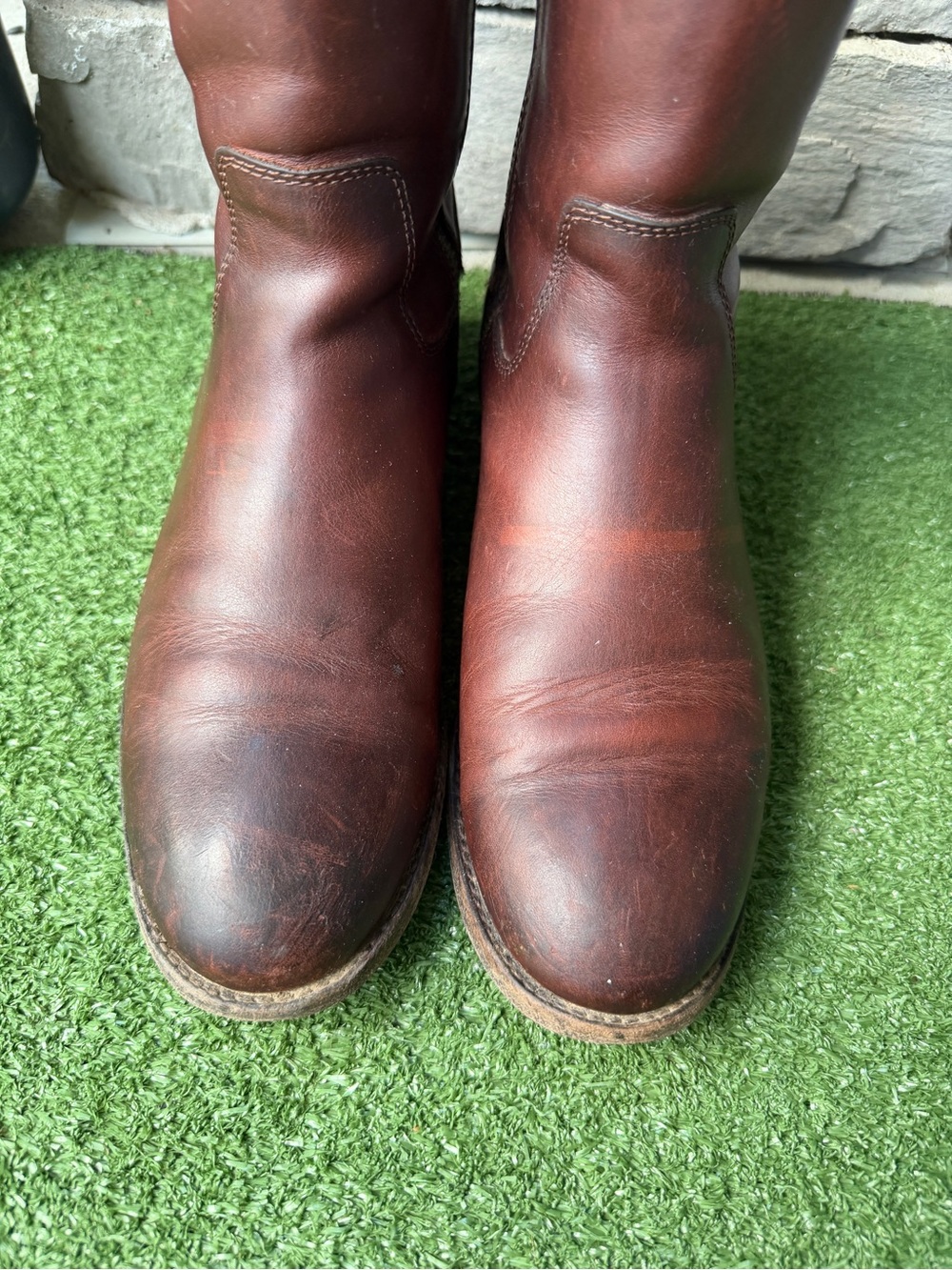 Frye Melissa Button Short Zip Brown Leather Women’s Boots - Picture 9 of 12